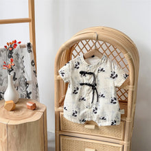 Load image into Gallery viewer, 2402360LS-Summer new Chinese style short-sleeved pure cotton thin crawling suit