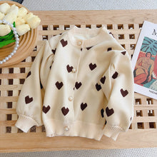 Load image into Gallery viewer, K2218SE-Autumn Korean style lantern sleeve heart sweater jacket