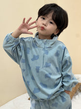 Load image into Gallery viewer, D83570TG-Sports style children's fleece sweatshirt suit