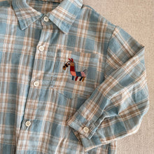 Load image into Gallery viewer, CC260820SE-春秋季刺繡小馬格紋長袖襯衫