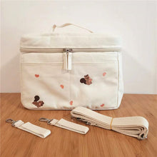 Load image into Gallery viewer, 9511414AC- Korean style embroidered bear cooler bag baby stroller storage cooler bag
