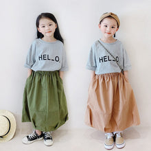 Load image into Gallery viewer, 22023PCW-Spring and summer mid-length wrinkled flower bud lantern skirt parent-child outfit