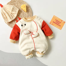 Load image into Gallery viewer, 2304237LS-Autumn and winter little dinosaur plus velvet and warm crawling clothes