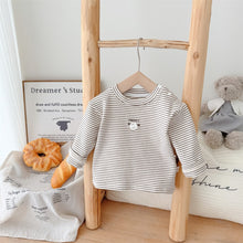 Load image into Gallery viewer, 2401327TG-秋季兒童條紋上衣&兔子造型牛仔吊帶褲