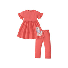 Load image into Gallery viewer, HS1854TG-Summer short-sleeved unicorn dress + leggings two-piece set