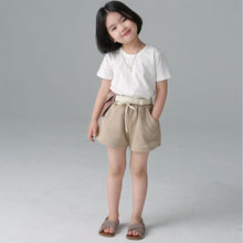 Load image into Gallery viewer, BB2426PCW-Summer short-sleeved T-shirt for boys and girls solid color basic round neck parent-child top