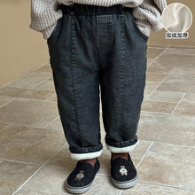 Load image into Gallery viewer, D83581PA-Autumn and winter plus velvet thickened denim slim-fit casual trousers