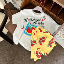 Load image into Gallery viewer, 50803TG-Summer Korean Style Tomato Can Print Shirt Suit