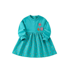 Load image into Gallery viewer, 8903DS-Autumn splicing small and medium-sized children's round neck long-sleeved dress