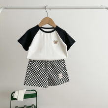 Load image into Gallery viewer, 53110TG-Summer Korean version of small animal embroidery sports short-sleeved two-piece suit