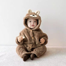 Load image into Gallery viewer, Y93116LS-Baby thick plush bear long fart clothes (pre-sale delivery in early December)