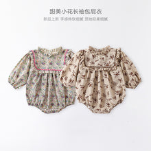 Load image into Gallery viewer, <Taiwan Pavilion> D23207LS-Autumn European and American floral long-sleeved bodysuit