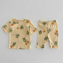 Load image into Gallery viewer, 53106TG-Korean version of small animal print short-sleeved two-piece suit