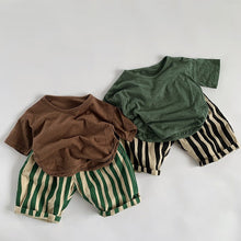 Load image into Gallery viewer, 2251PA-Summer pure cotton breathable vertical stripes personalized Korean style cropped pants