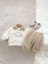 Load image into Gallery viewer, H10058TG-Cute cartoon embroidery pullover plus velvet suit