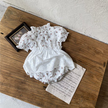 Load image into Gallery viewer, Y9430LS- Summer floral collar bodysuit + lace suspender skirt top