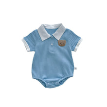 Load image into Gallery viewer, 103940LS- Summer Bear Lapel Striped Cotton Pullover