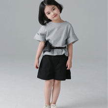Load image into Gallery viewer, BB-2402SE-Japanese style spring and summer boys and girls wide cuffs short-sleeved T-shirt parent-child wear