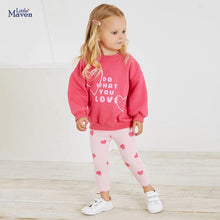 Load image into Gallery viewer, 22041TG-Little maven Autumn Girls Long Sleeve English Word Cotton Top & Heart Pants