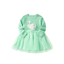 Load image into Gallery viewer, 8920DS-malwee women's autumn wear European and American small and medium-sized children's swan casual long-sleeved dress