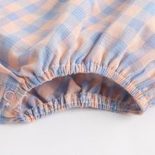 Load image into Gallery viewer, BRS1094LS-Summer Korean style college short-sleeved bow plaid bodysuit