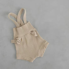 Load image into Gallery viewer, Y5407LS Spring and Summer Cotton Stripe Adjustable Waist Bib Jumpsuit + Hairband