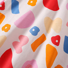 Load image into Gallery viewer, 9513TG-Summer European and American children's casual geometric print round neck short-sleeved top + elastic waist shorts