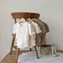 Load image into Gallery viewer, Y7421TG-Summer thin breathable cotton love jacquard sling jumpsuit + flower bud sleeve cardigan two-piece set