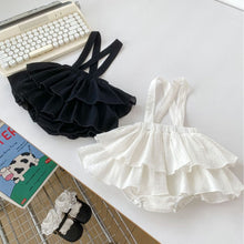 Load image into Gallery viewer, H10089DS-Spring Korean version solid color versatile ruffled suspenders wrapped cake skirt