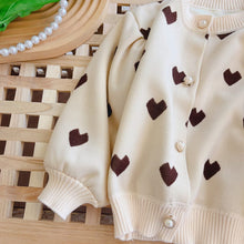 Load image into Gallery viewer, K2218SE-Autumn Korean style lantern sleeve heart sweater jacket