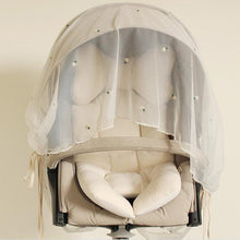 Load image into Gallery viewer, YT040AC-INS Children's stroller mosquito net cartoon embroidery bear rabbit tiger yarn cover free installation baby mesh mosquito cover