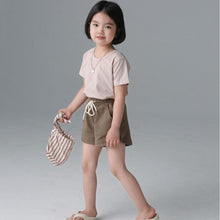 Load image into Gallery viewer, BB2426PCW-Summer short-sleeved T-shirt for boys and girls solid color basic round neck parent-child top