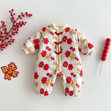 Load image into Gallery viewer, AL757LS-Autumn and winter baby full version thickened padded New Year's greeting clothes