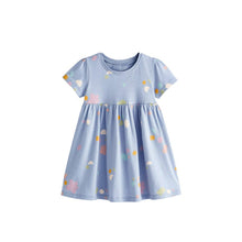 Load image into Gallery viewer, 9311DS-Summer European and American children's casual round neck short-sleeved floral dress