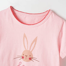 Load image into Gallery viewer, 6238SE-malwee summer girls pink bunny short-sleeved top
