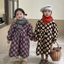 Load image into Gallery viewer, D83323DS-Winter large polka dot plus velvet dress