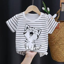 Load image into Gallery viewer, IDX40SE-Summer pure cotton round neck multi-image short-sleeved top