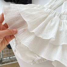 Load image into Gallery viewer, H10089DS-Spring Korean version solid color versatile ruffled suspenders wrapped cake skirt