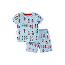 Load image into Gallery viewer, 8358TG-malwee summer dress European and American military team print round neck short-sleeved top + shorts two-piece set