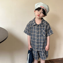 Load image into Gallery viewer, X85602TG-Summer plaid short-sleeved suit & dress