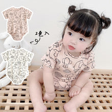 Load image into Gallery viewer, BCS1028TG-Summer Korean cotton newborn animal print short-sleeved top + butt pants two-piece set