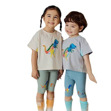 將圖片載入圖庫檢視器 24115SE-夏季韓版寬鬆恐龍短袖純棉拼色上衣【許願款】