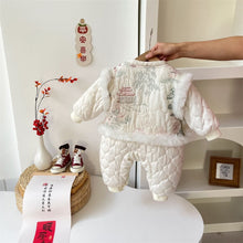 Load image into Gallery viewer, 2306302LS- Winter fur plush thickened New Year's greetings romper