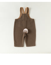 Load image into Gallery viewer, D25284LS-秋冬毛呢兔尾巴吊帶保暖長褲