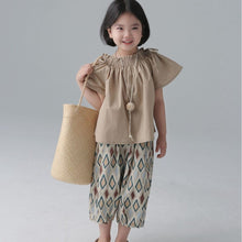 Load image into Gallery viewer, BB2419PCW-Summer Japanese Girls Solid Color Baby Shirt Woven Parent-child Top