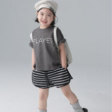 Load image into Gallery viewer, BB2107PCW-Spring and summer Japanese style boys and girls letter wide version short-sleeved T-shirt parent-child wear