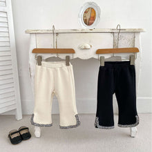 Load image into Gallery viewer, H10006PA-Autumn and winter girls' plus velvet split lace flared trousers