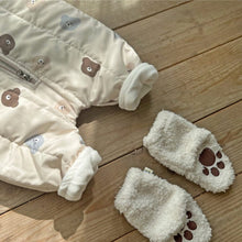 Load image into Gallery viewer, Y7237LS-Mini bear quilted cardigan jumpsuit