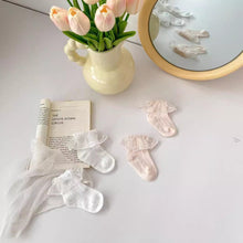 將圖片載入圖庫檢視器 W015AC-夏季超薄透氣精梳棉蕾絲花邊網眼襪