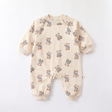 Load image into Gallery viewer, <Taiwan Pavilion> D23117LS-Autumn cute bear long-sleeved casual triangle bodysuit & crawling clothes